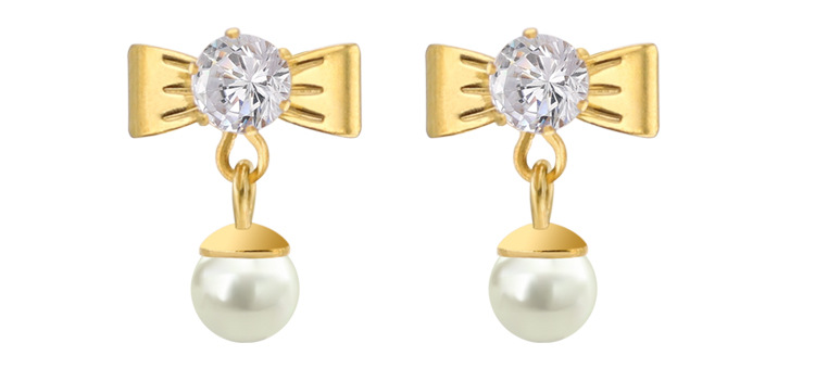All Seasons Season Unisex Gender 1 Piece Casual Elegant Simple Style Bow Knot Plating Titanium Steel Ear Studs