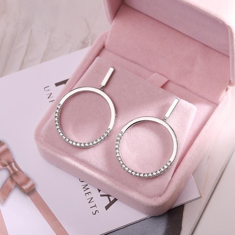 煜璇 简约OL耳环 精致圆形耳扣 经典款圈圈熟女耳饰 厂家直销 女