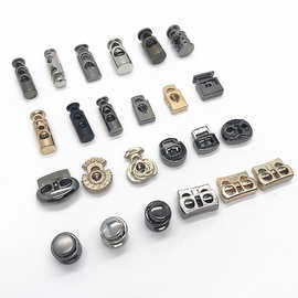 钮扣子批发 金属双孔圆形弹簧扣绳扣锁扣绳子卡扣弹簧扣批发