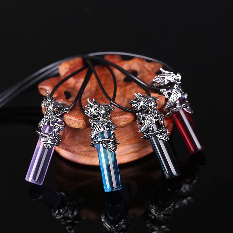 Dragon Crystal Necklace For Men - Trendy Punk Pendant Jewelry_voghion.com