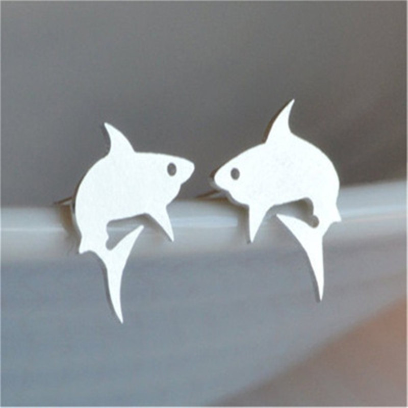 Small Whale Earrings Marine Animal Great White Shark Earrings Small Fish Earrings display picture 25