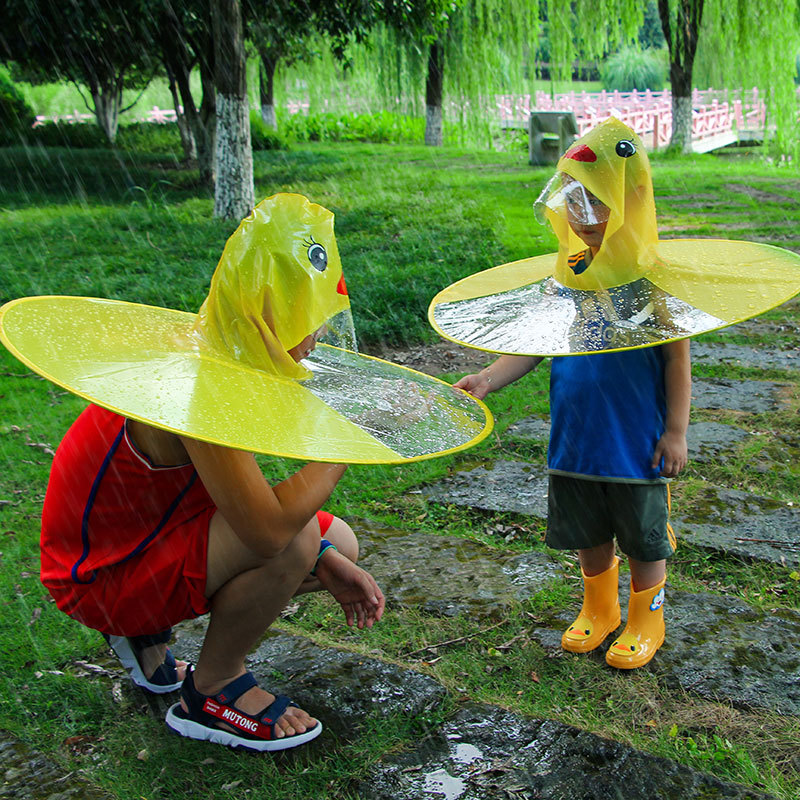 Disco volador impermeable niños pequeños pato amarillo capa impermeable bebé bebé Shake Sound niños impermeables niños y niñas jardín de infantes en línea