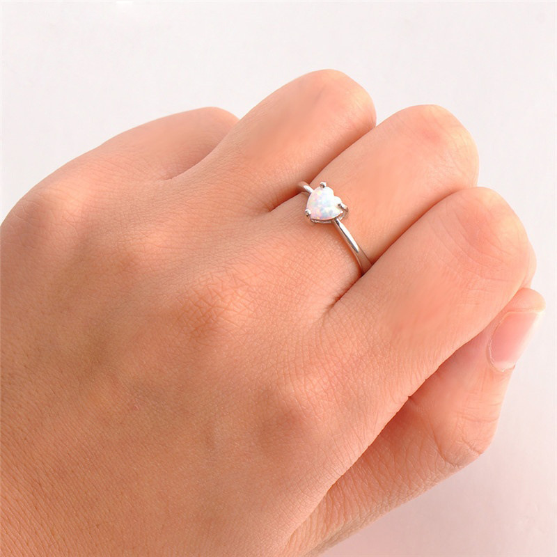 Fashion Heart Shape Alloy Plating Artificial Gemstones Womenu0027S Rings