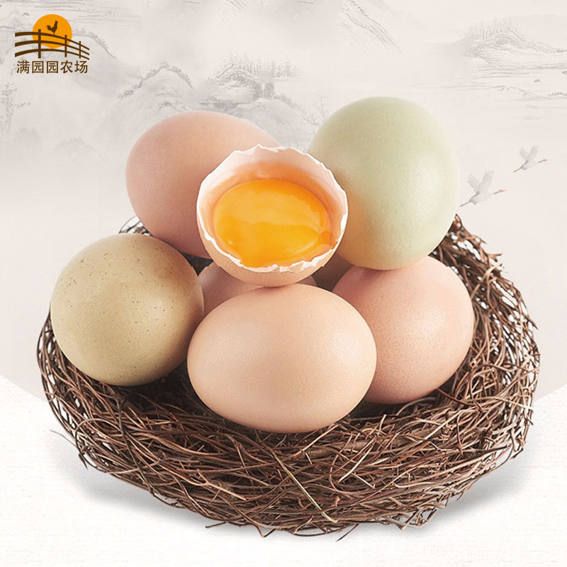满园园农场散养新鲜白壳土鸡蛋 正宗农家散养土鸡蛋初生蛋 土鸡蛋