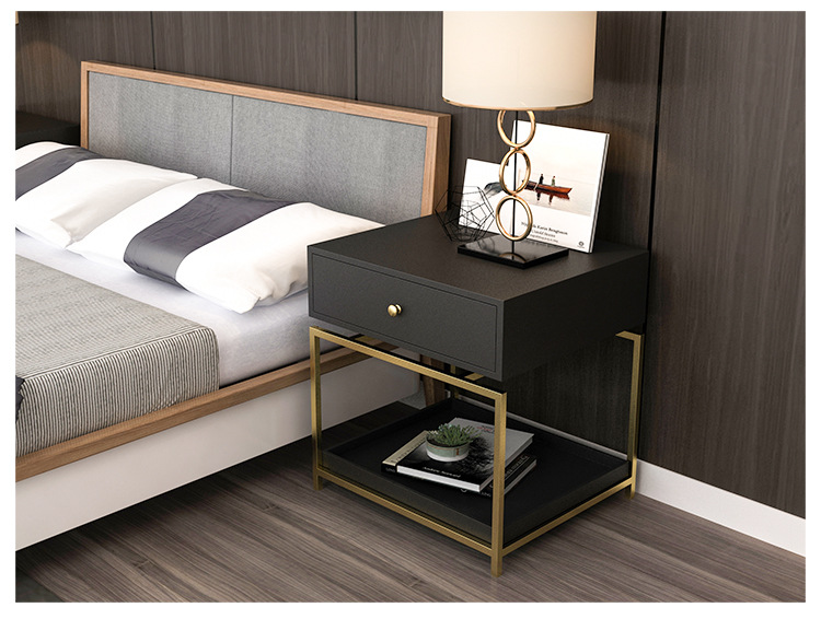 Flash Deal Luxury Modern Iron Casting Golden Nightstand Coffee End Bedside Table Home Furniture Nightstands Cabinet Cupboard Living Room 5