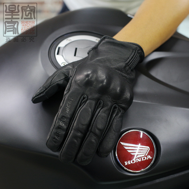 2018 envío gratis nuevo retro completo de piel de vaca Harley guantes de motocicleta guantes modificados SK