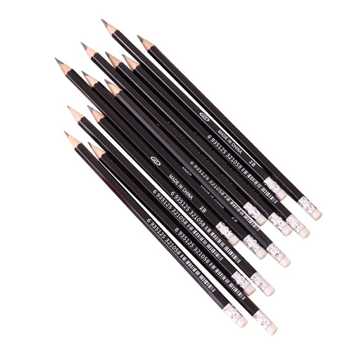 Boxed 2b pencil student painting practice pencil test writing hexagonal rod sketch pencil art supplies