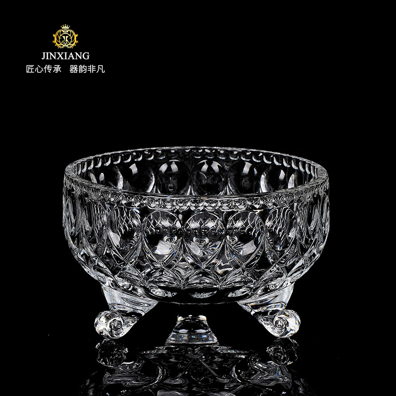 新款水晶玻璃糖缸糖果盅厨房储物罐收纳罐水果盆供品盘果碗方糖罐