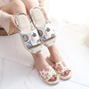 Summer slippers indoor for beloved, cartoon cloth suitable for men and women, Korean style, soft sole