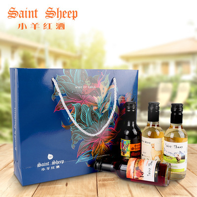 智利小羊红酒 原瓶进口礼盒装187ml干红葡萄酒小瓶红酒批发招商|ru