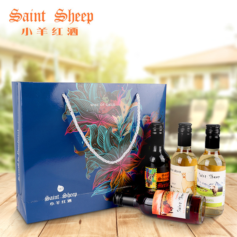 智利小羊红酒 原瓶进口礼盒装187ml干红葡萄酒小瓶红酒批发招商|ru