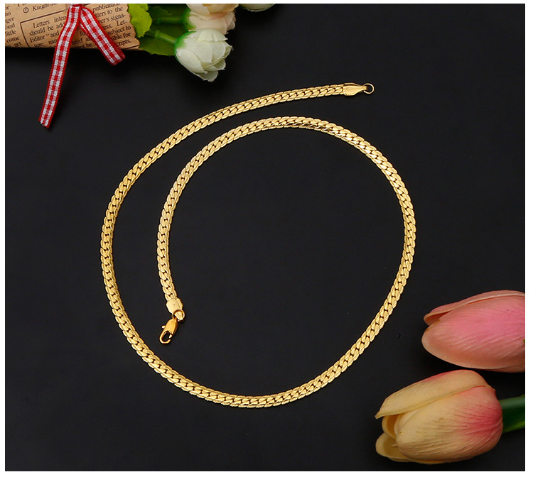 Cadena de oro para hombre y mujer, elegante collar unisex_voghion.com