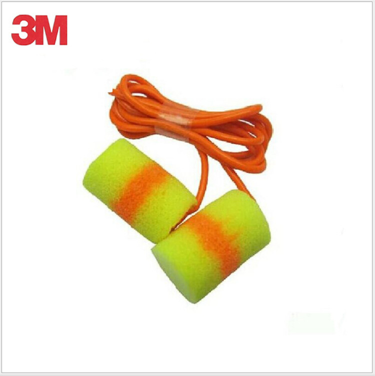 3M 311-1126隔音防水耳塞带标记圆柱形带线防噪音耳塞阻燃PVC材质