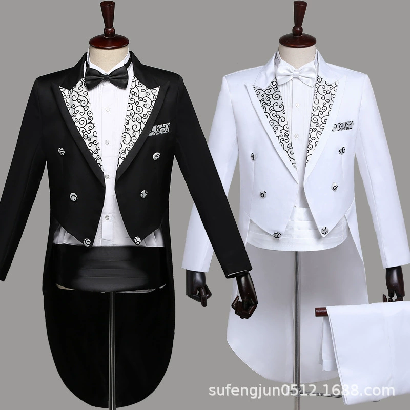 Мужской смокинг для свадебной церемонии, Новый Лучший мужской костюм для вечернего банкета, волшебник, ведущий, пианист, костюм для выступления