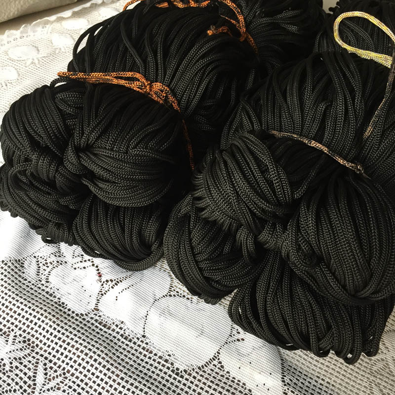 5mm黑色尼龙绳丙纶绳白色四针钩针绳 PP绳户外双肩包袋束口袋绳子