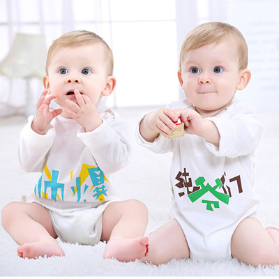 Spring and summer Thin section baby one-piece garment Newborn triangle Romper baby Jumpsuit Long sleeve Climbing clothes pure cotton Bodysuit