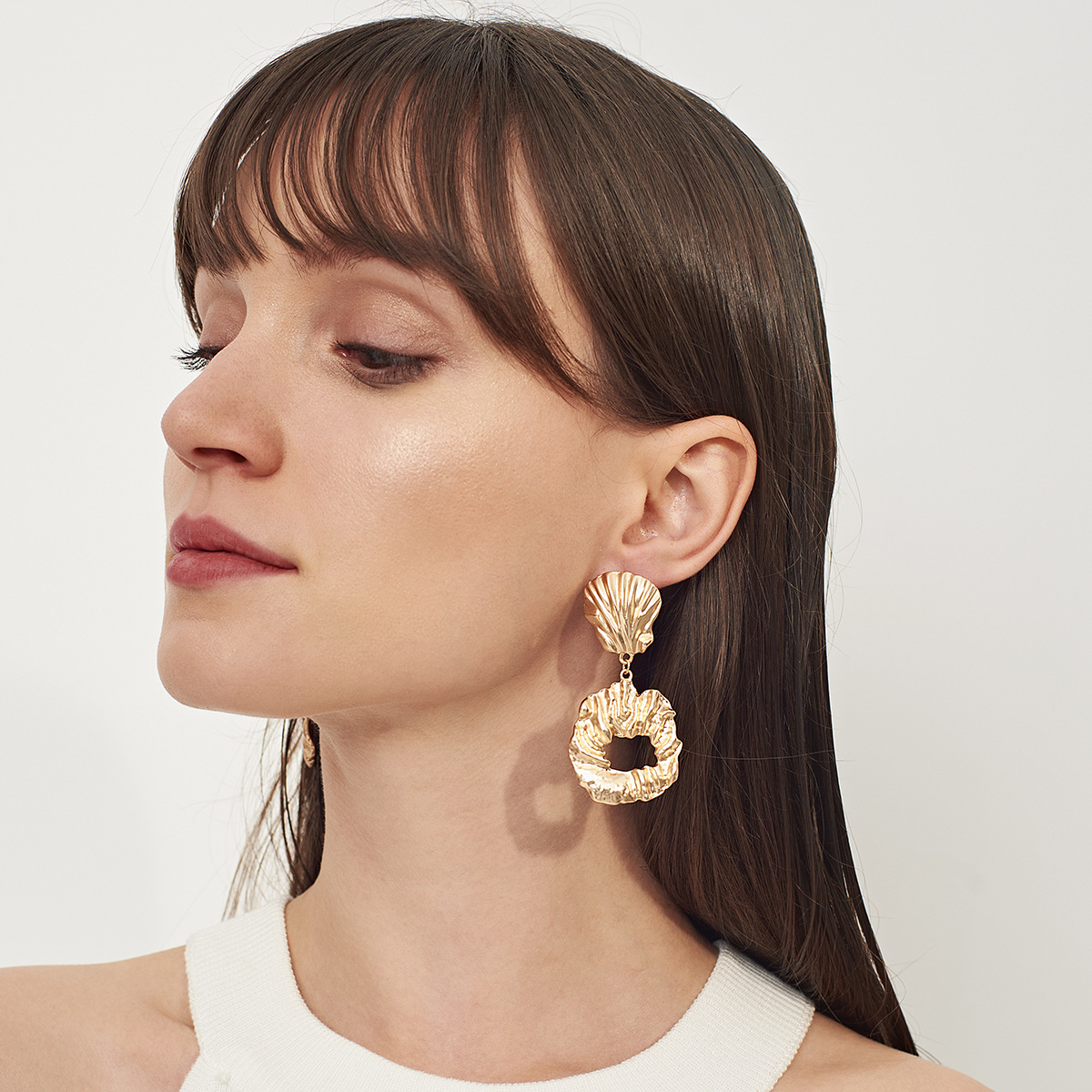 欧美跨境饰品 个性夸张创意耳饰 合金几何不规则耳钉潮流新款耳环