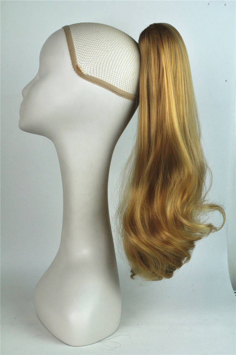 Amazon peluca cola de caballo pinza cola de caballo bolsa de pelo de cola de caballo peluca de cola de caballo de pelo medio dorado