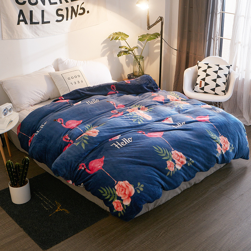 厂家直销 单人双人珊瑚绒被套单件学生法兰绒加厚冬季法莱绒被罩