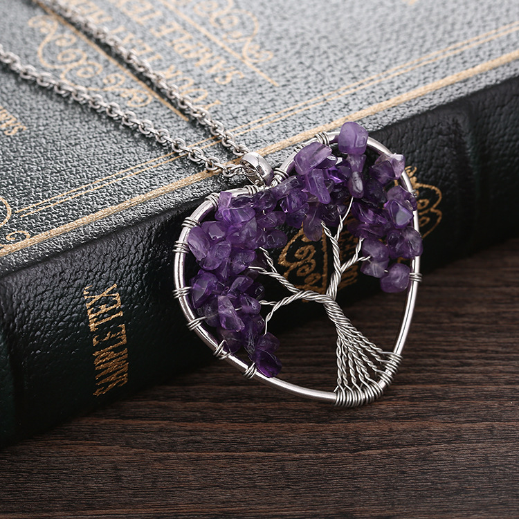 Retro Heart Shape Alloy Plating Natural Stone Pendant Necklace 1 Piece