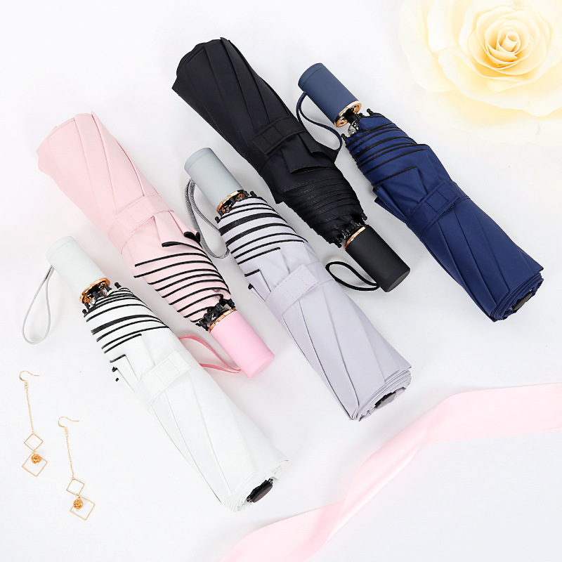 Solid Colour Umbrella For Women Uv Protection Foldable Parasol_voghion.com