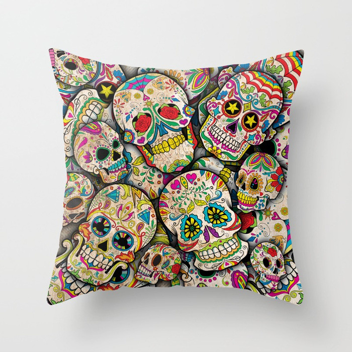 sugar-skull-collage-pillows