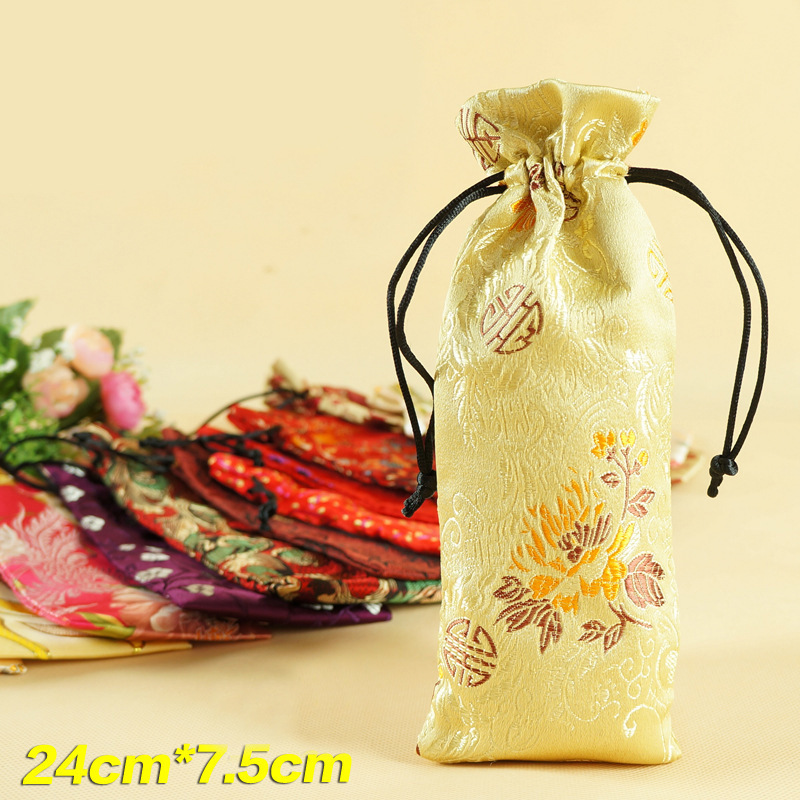 厂家批发现货供应加厚锦缎梳子布袋牛角梳木梳袋子束口大号收纳