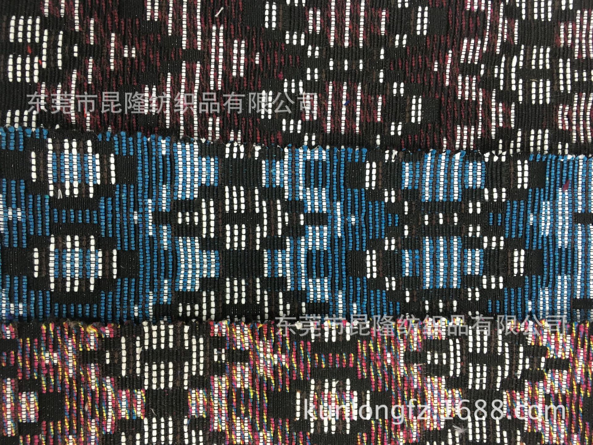 全棉大提花民族布 家纺箱包手袋面料 民族段彩色织提花布