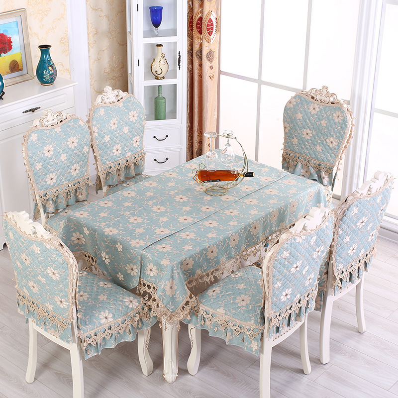 欧式亚麻梅花蓝椅垫 (2)