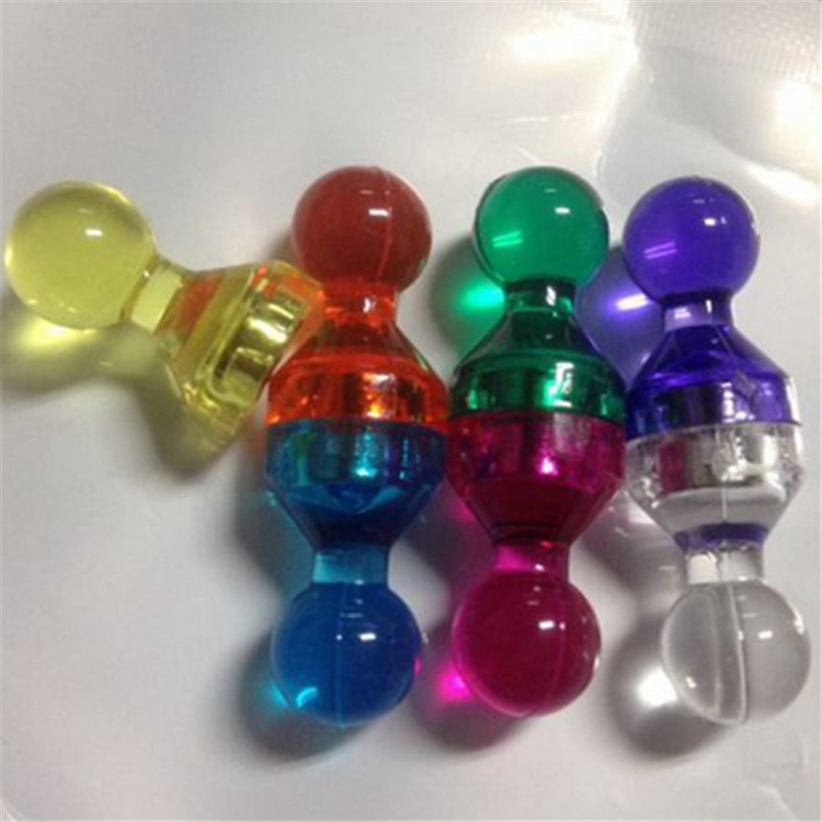 磁性图钉小号7色透明彩色水晶磁扣白板教学留言板11*17 地图磁吸