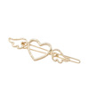Hairgrip with bow, metal hair accessory heart-shaped, Korean style