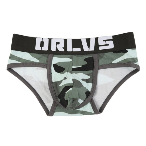 JOOM Trend Brand Camouflage Print Cotton Thigh-Boosting Athletic Low-Waist Tri-Edge Briefs Men, Dropshipping