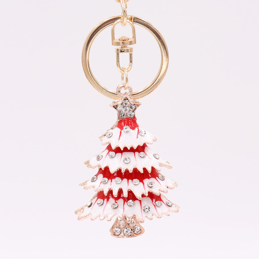 Nuevo regalo caliente aleación diamante gota aceite Navidad serie Santa Claus llavero colgante adornos regalo