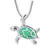 Cross -border accessories popular jewelry OPAL protein stone Opal Australia's treasured turtle turtle necklace pendant silver jewelry