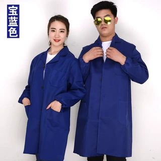 厂家定制蓝大褂工作服长袖搬运服库管工作服防尘服定做劳保大褂