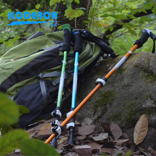 Codno Outdoor Warrior 9 Series Aluminum Alloy Alpenstock Straight Handle Folding External Lock Telescopic Lightweight Skiing Crutches