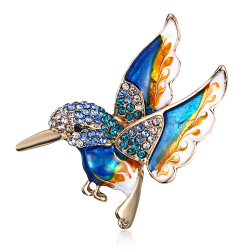 European and American simple bird animal brooch alloy dripping oil fashion versatile corsage wholesale factory direct sale