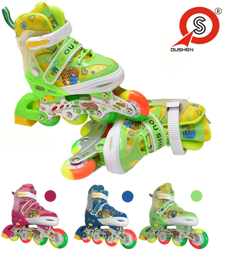 欧神 全闪光的轮滑可调节铝支架 儿童溜滑冰鞋全套装  男女 批发|ru