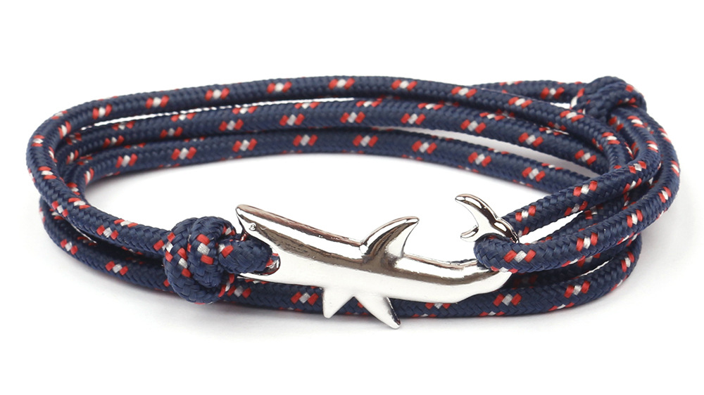 12g Weight Bracelets Classification Alloy, rope Chain Material 1 Piece Quantity Holiday, Daily, Street Occasion Alloy, rope Material Shark Pattern Men's Gender Layered Design Casual, Simple Style Style Casual Simple Style Shark Alloy Rope Layered Men's Bracelets Men's Chain Bracelets 31