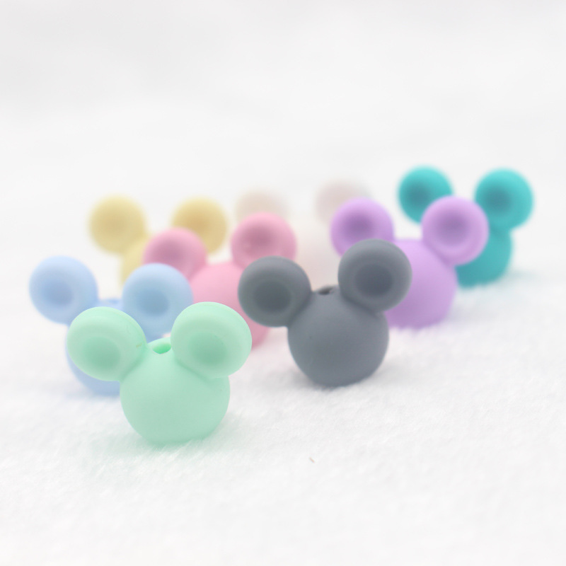 INS bebé de silicona mordedor bebé Mickey cabeza accesorios mordedor Amazon nuevo mordedor