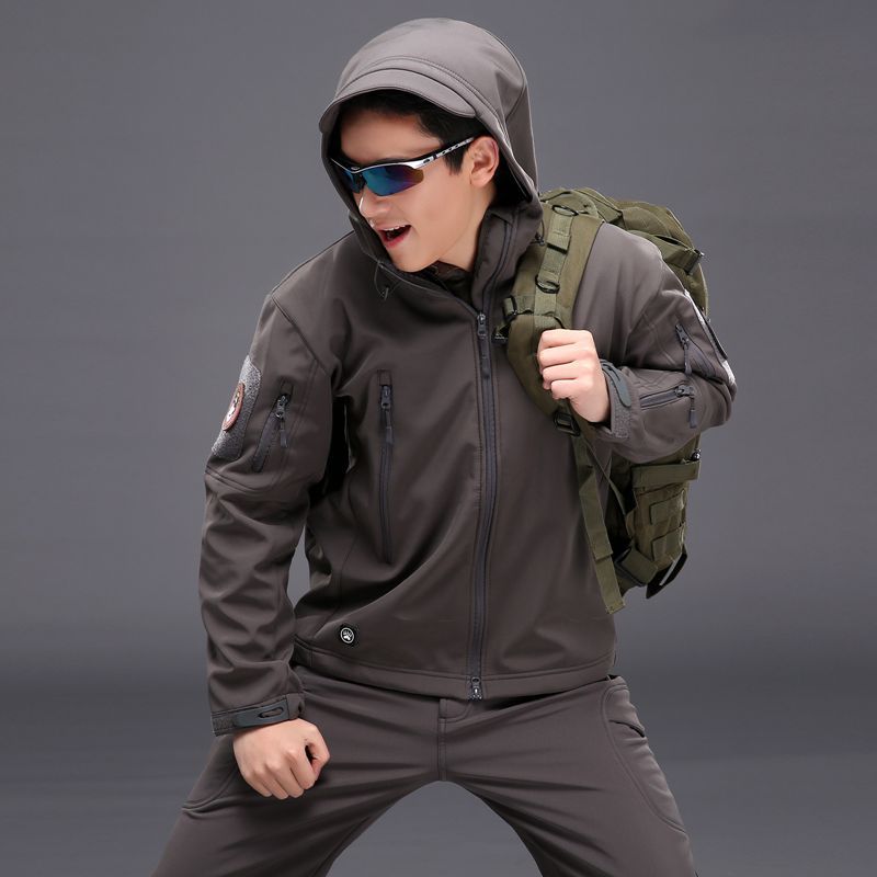 鲨鱼皮上衣灰色6