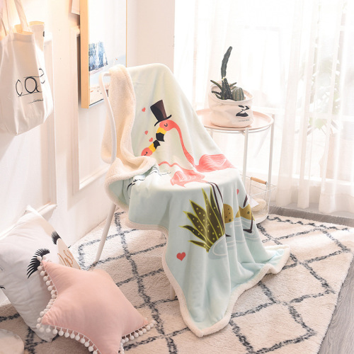 Cartoon double-layer farran sherpa children's blanket thickened air-conditioning cover blanket sofa blanket baby baby animal blanket