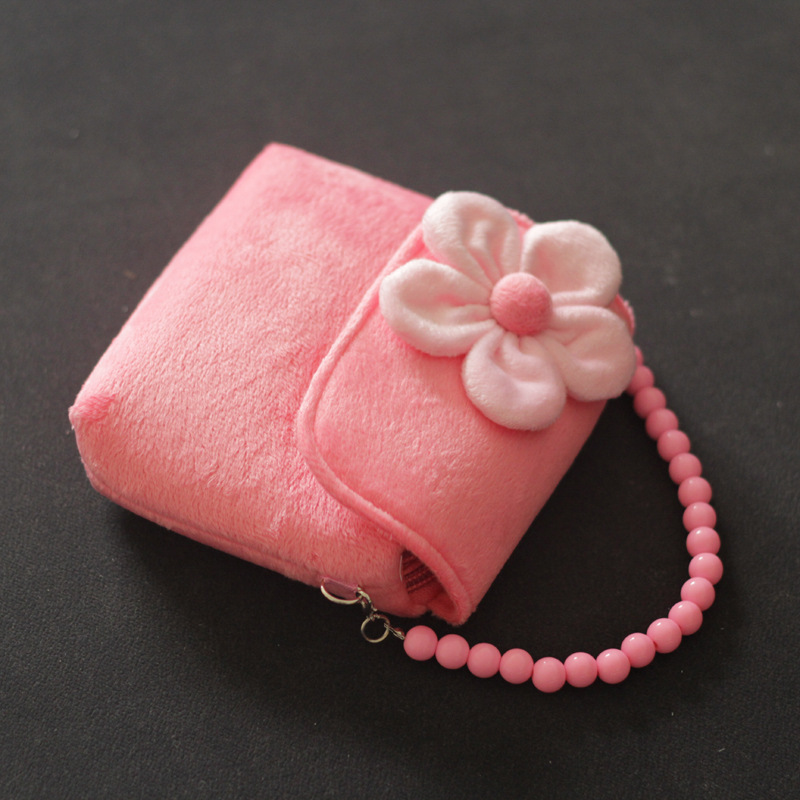 Women's Solid Color Velvet Zipper Kids Wallets display picture 4