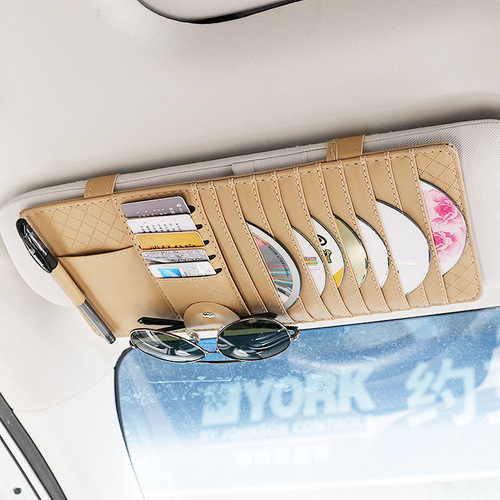Car Lambskin Card CD Board Car Lambskin CD Board Multifunctional Creative CD Holder Glasses Bill Holder