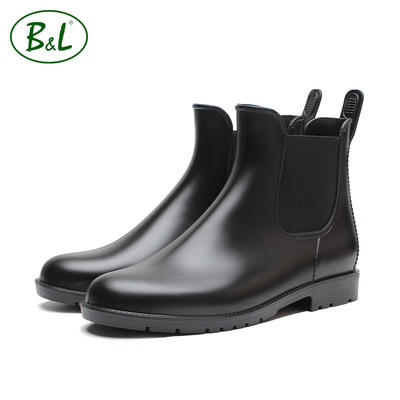fashion England Chelsea Rain shoes Boots non-slip waterproof PVC adult Short tube the republic of korea Overshoes Water shoes Rubber shoes