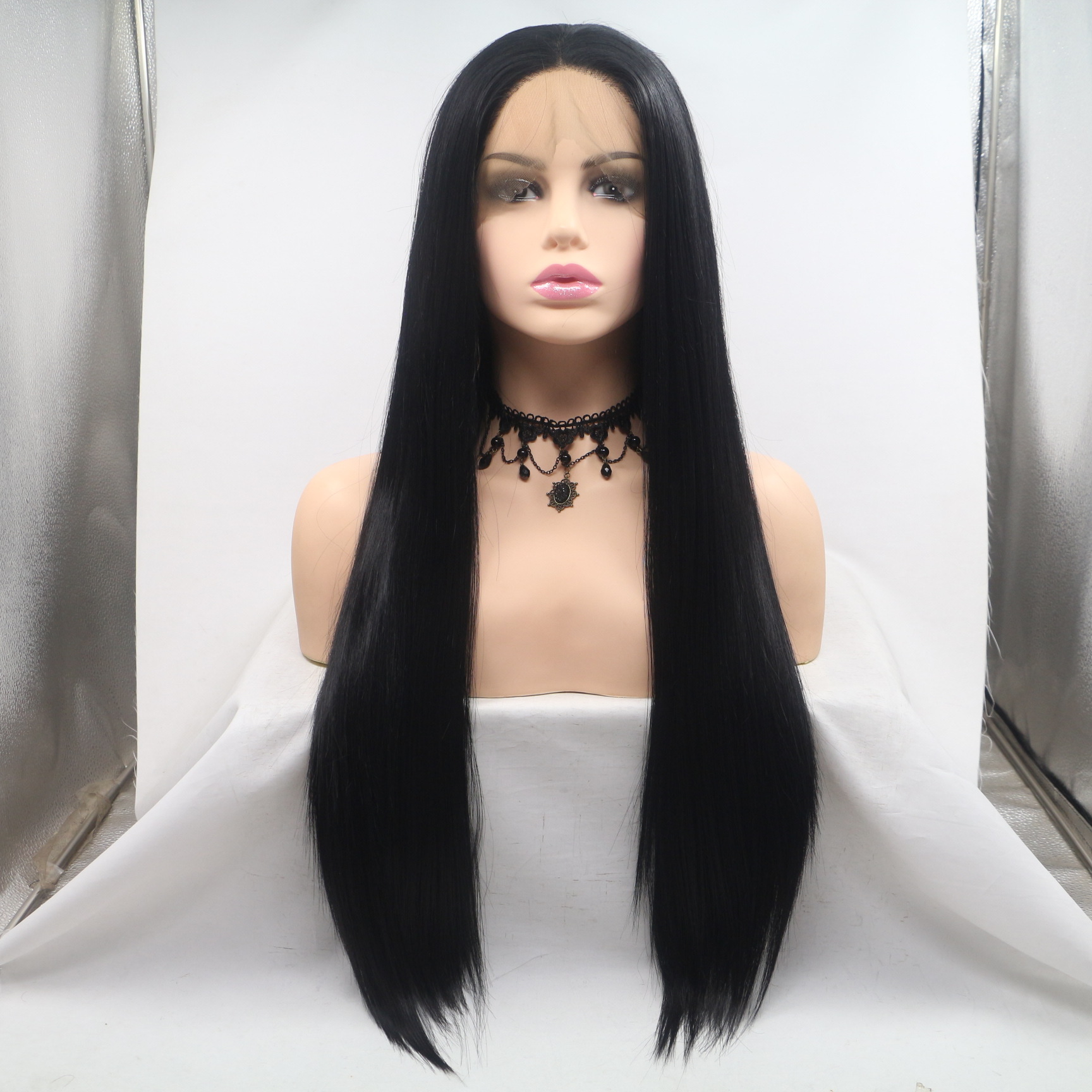 NEWLOOK PW1086 nueva moda peluca de cabello largo peluca de encaje peluca de enseñanza