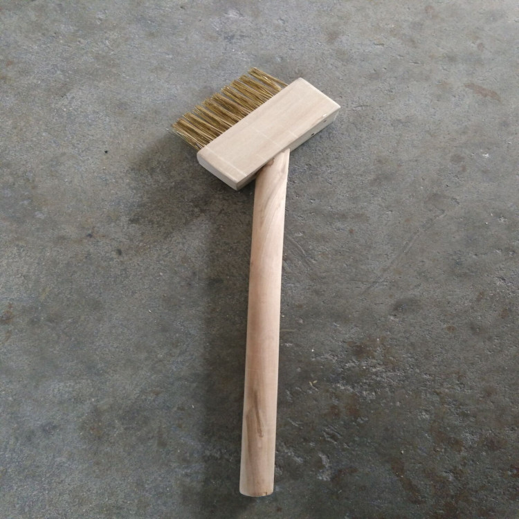 榉木除草刷 铜丝刷 园林刷 塑料柄除草刷 可搭配伸缩杆 木杆