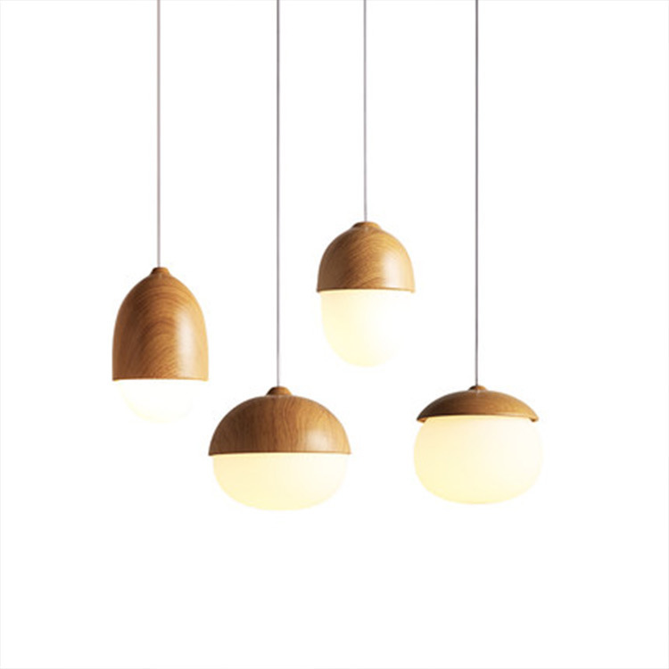 Nordic Simple Modern Bedroom Bedside Lamps Creative Personalized Glass Lampshade Single Nut Mini Chandelier Decoration