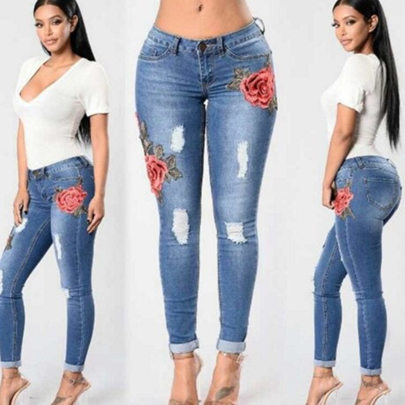 summer elastic jeans
