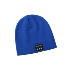 秋冬保暖通話音樂立體聲針織帽    歐美風中性單色針織藍牙耳機帽